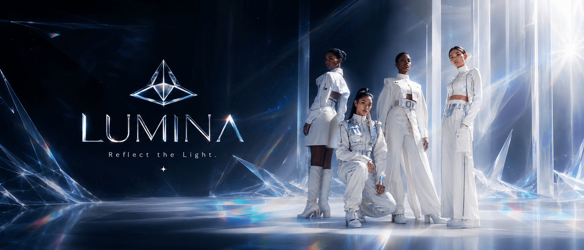 LUMINA group portrait in a refracted chrome set